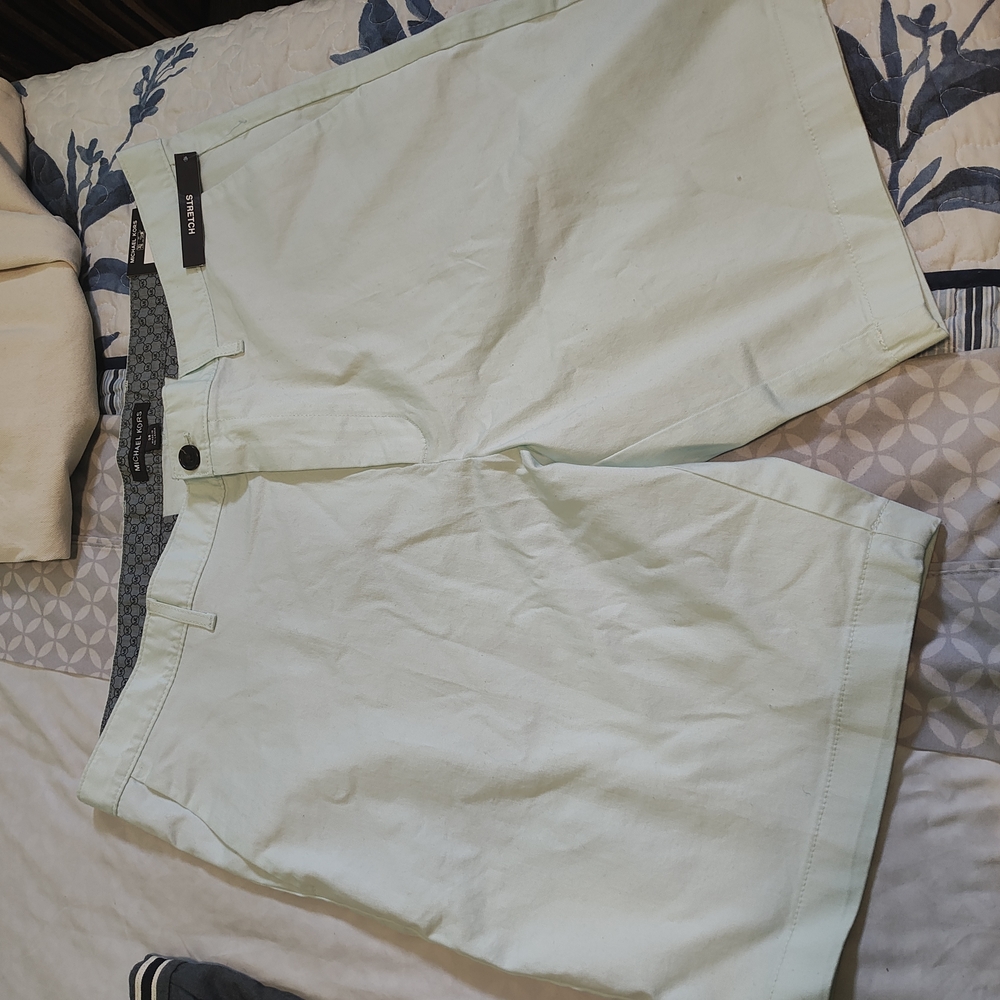 Michael Kors Collection Green Flat Front Shorts